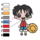 One Piece Baby Luffy Embroidery Design